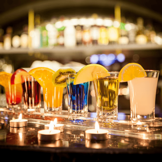 Imgi 2 Side View Cocktail Shots With Slice Lemon Apple Slice Candles Bar 176474 3054